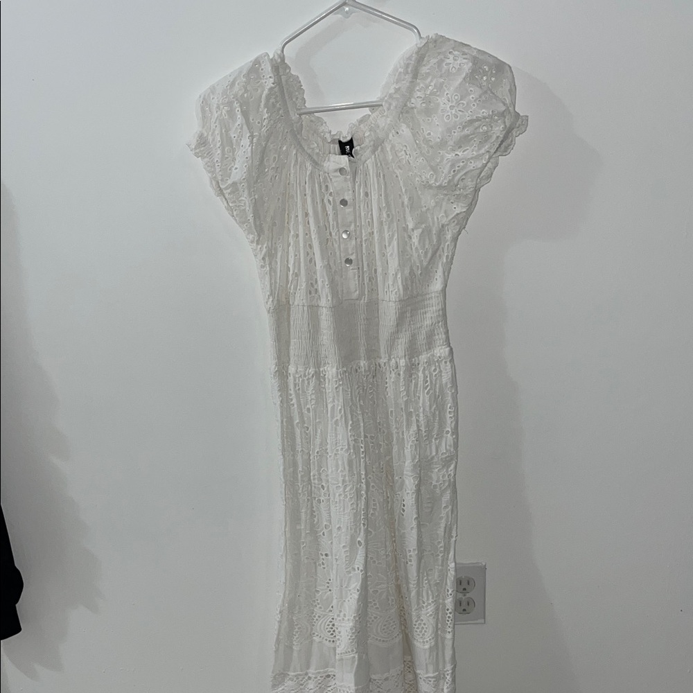 White Eyelet Lace Dress - Picture 2 of 4